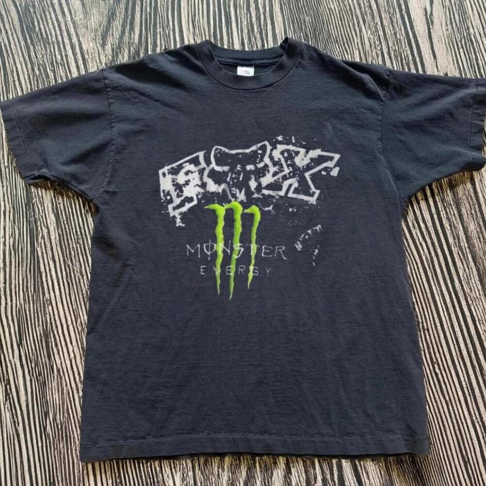 Gildan Men Black T-Shirt Fox Racing Monster Energy Black T-Shirt